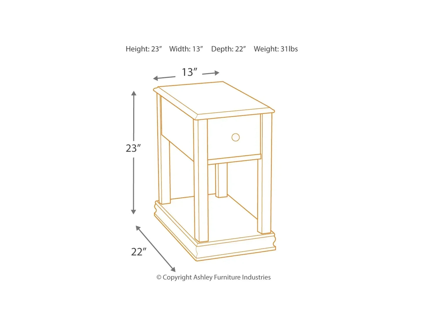 Breegin Chairside End Table