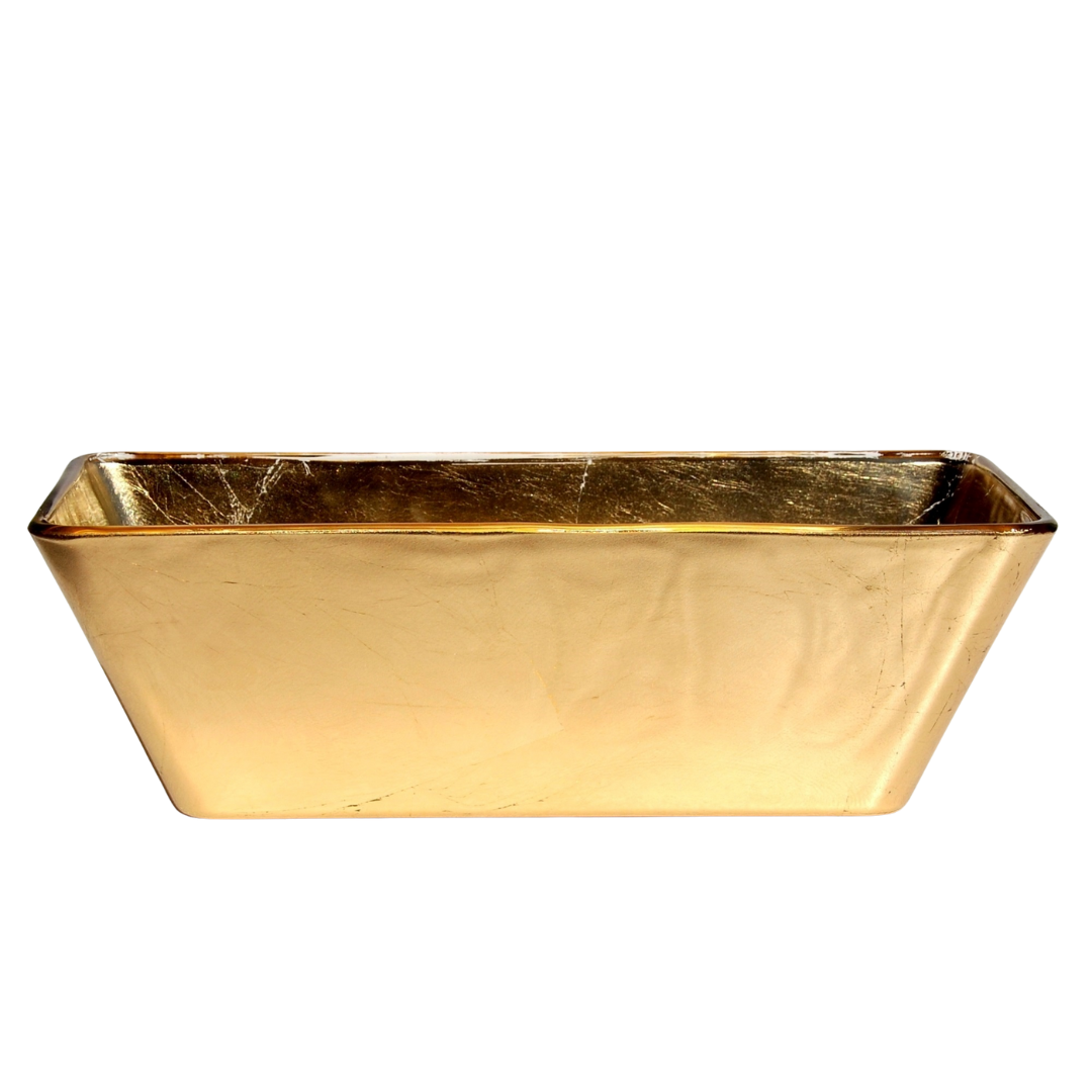 Greek Gold Gilded 13" Rectangular Bowl