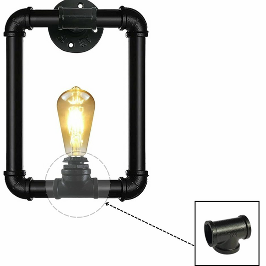 3/4 BSP MALLEABLE iron pipe BLACK Painted T Connecter with Nut pipe fitting~4528