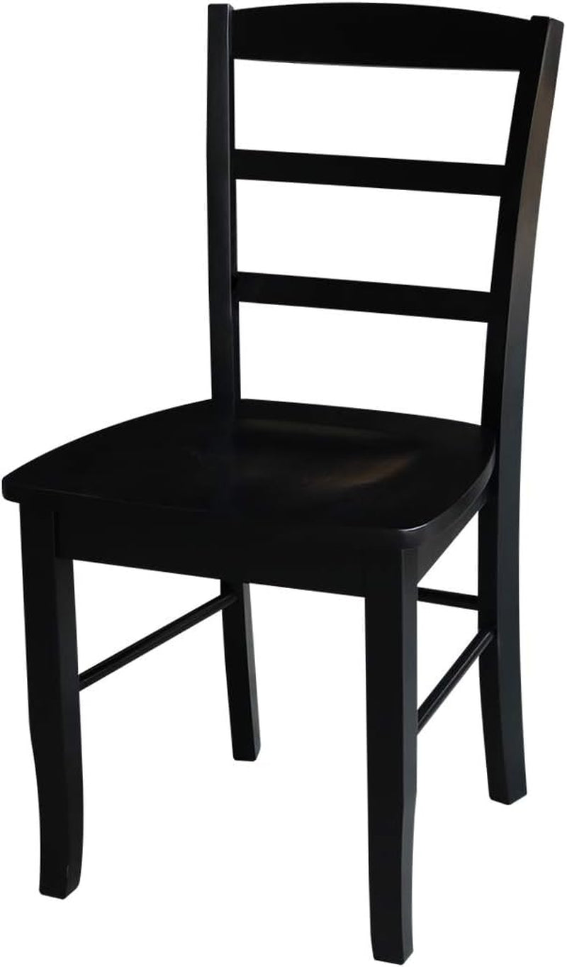 Set Of 2 Black Madrid Ladderback Dining Chairs For Kitchen