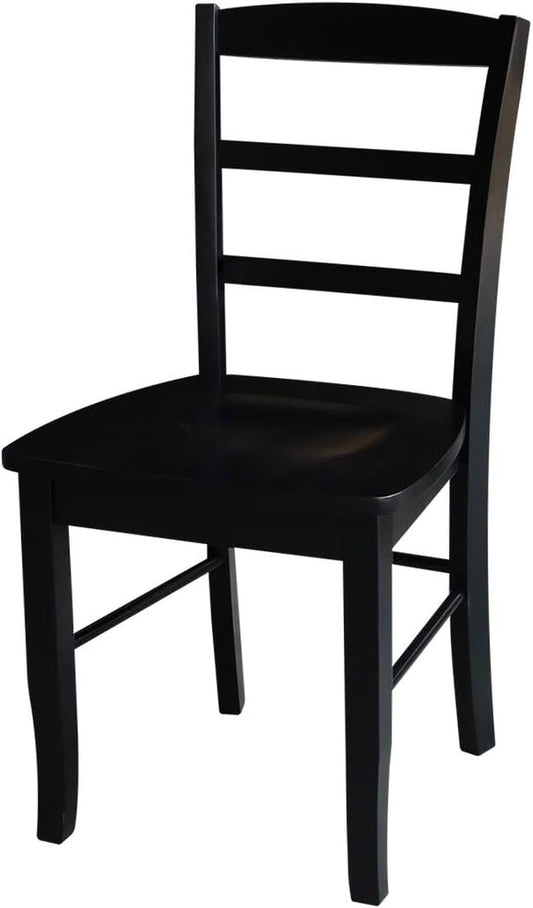 Set Of 2 Black Madrid Ladderback Dining Chairs For Kitchen