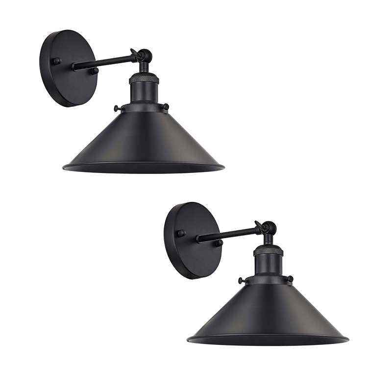Black Cone Shade  Wall Lights Adjustable Arm ~4717