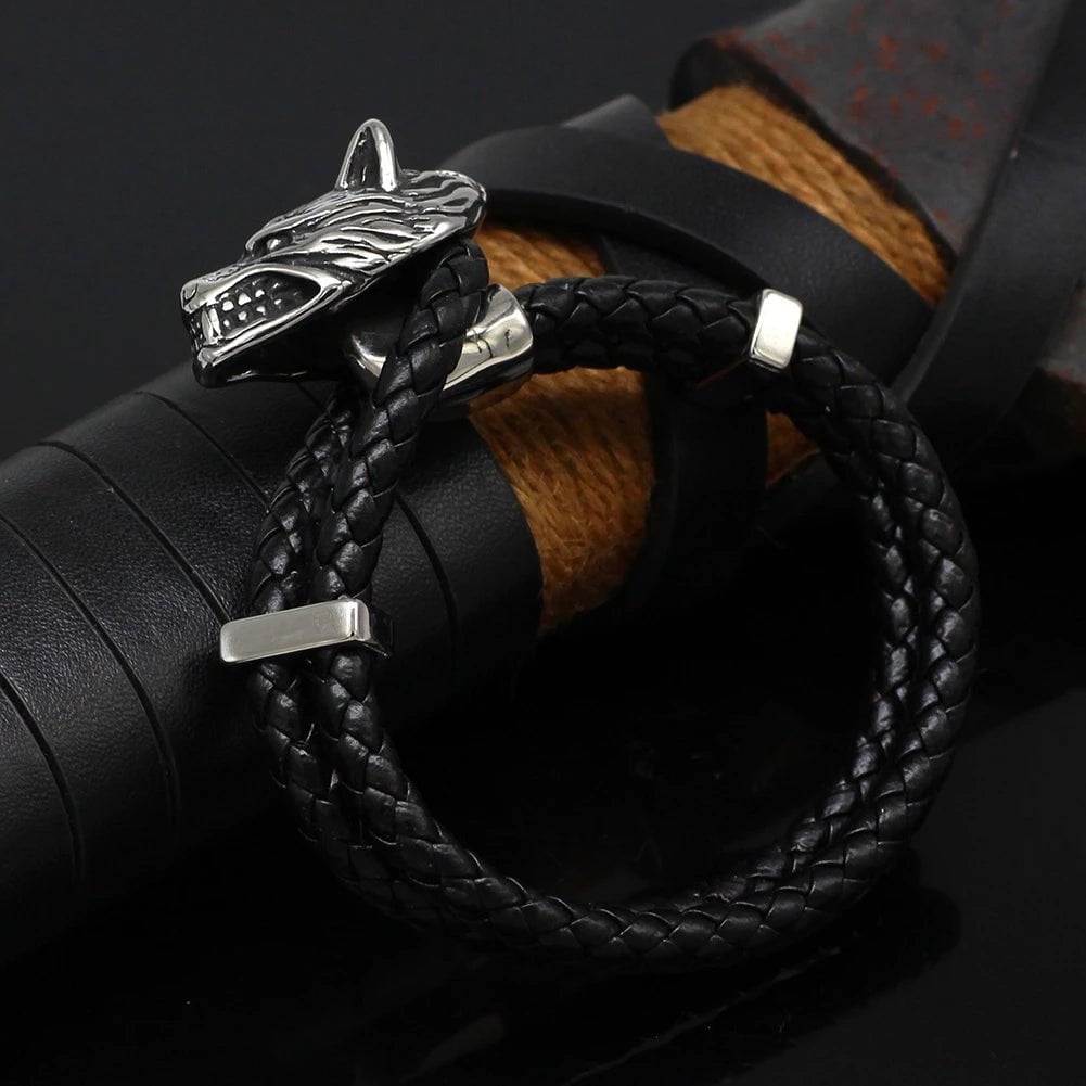 Vikings Wolf Stainless Steel Bracelet