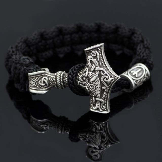 Vikings Mjolnir Paracord Rune Bracelet