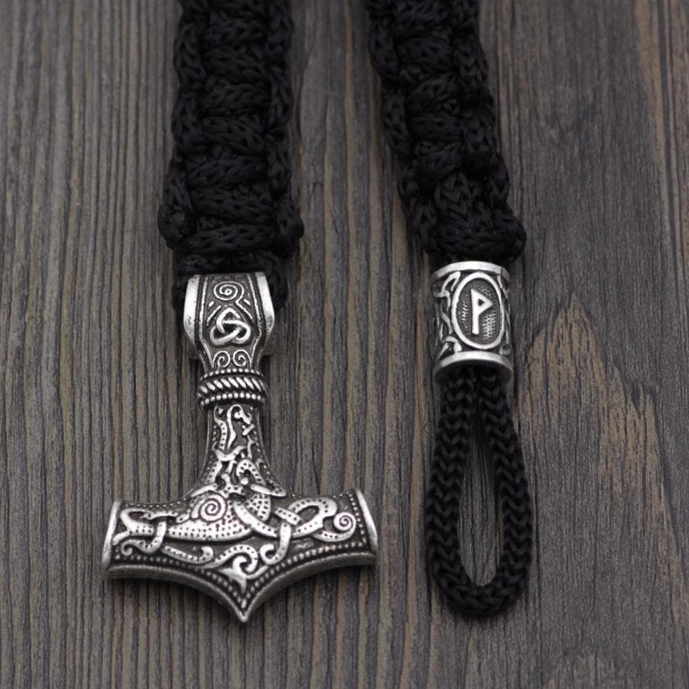 Vikings Mjolnir Paracord Rune Bracelet