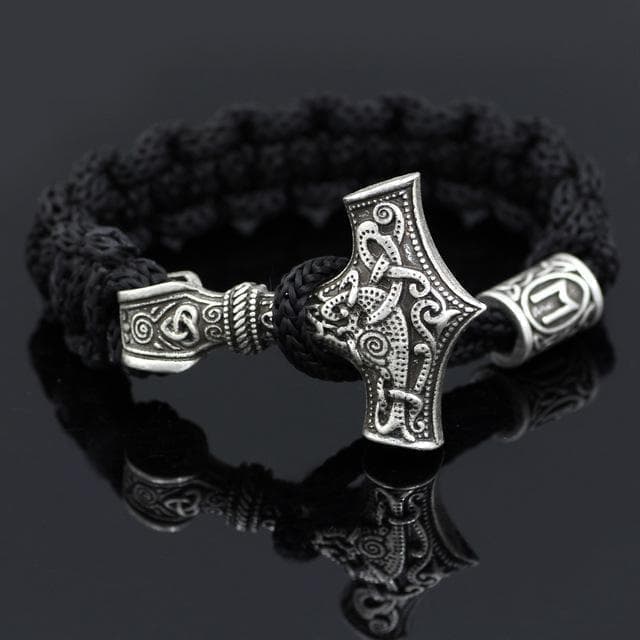 Vikings Mjolnir Paracord Rune Bracelet