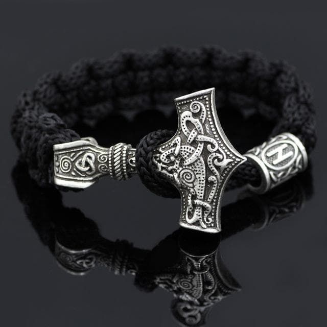 Vikings Mjolnir Paracord Rune Bracelet
