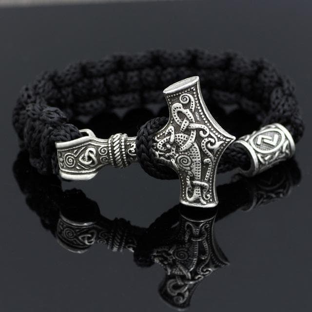 Vikings Mjolnir Paracord Rune Bracelet