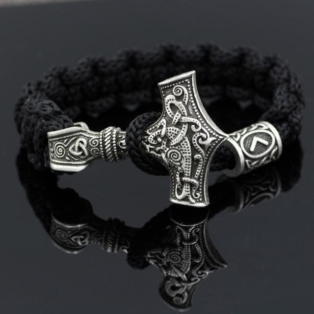 Vikings Mjolnir Paracord Rune Bracelet