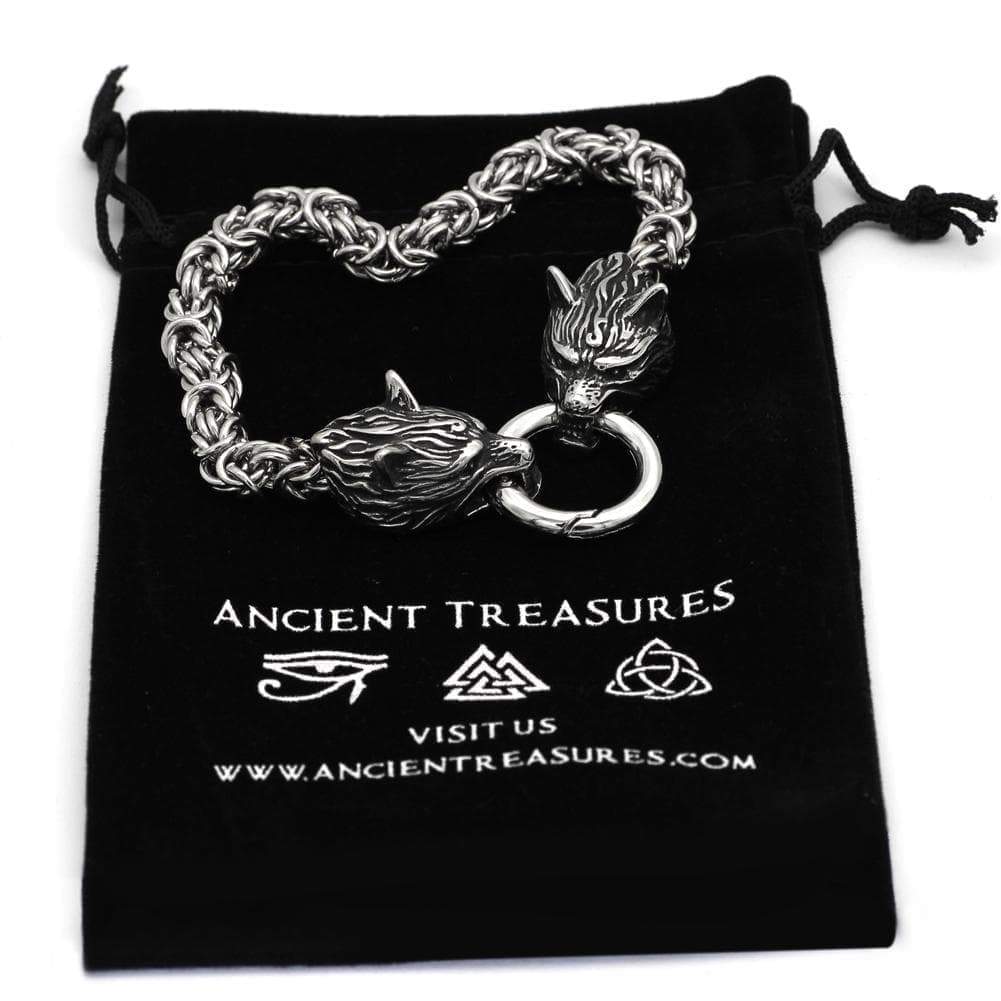 Vikings Wolf Head King's Chain Stainless Steel Bracelet