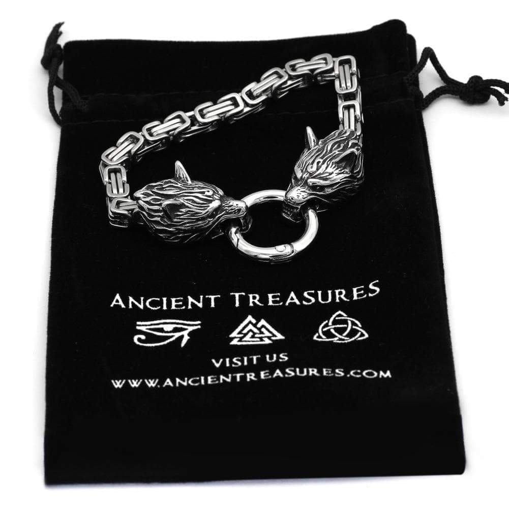 Vikings Wolf Head King's Chain Stainless Steel Bracelet