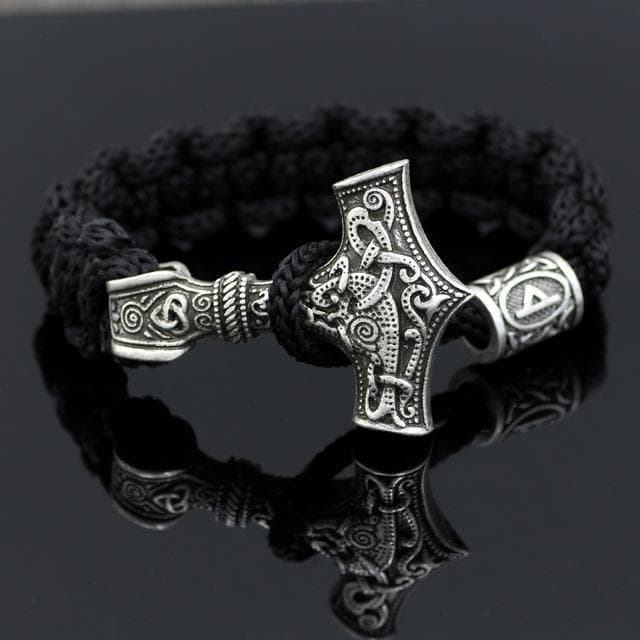 Vikings Mjolnir Paracord Rune Bracelet