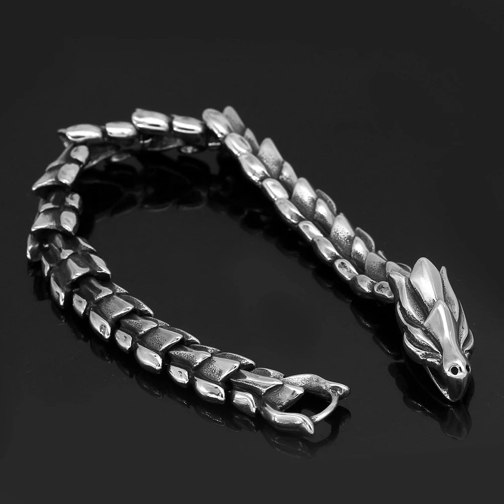 Vikings Dragon Head Stainless Steel Bracelet