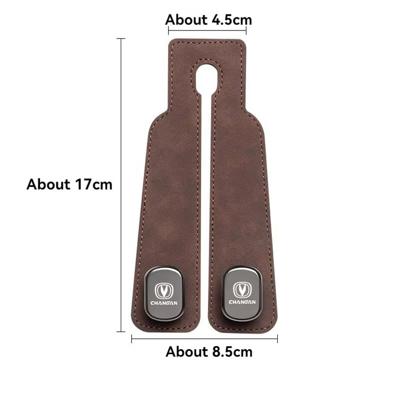 Luxury Suede Double Hook Organizer – Premium Rear Seat Backrest Hook for Changan CS Series & Eado