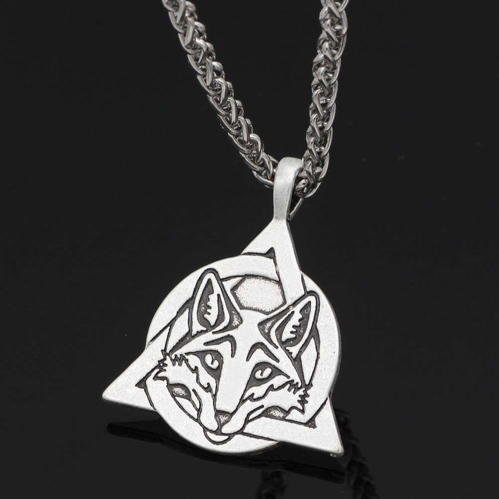 Celtic Slavic Fox Trinity Necklace