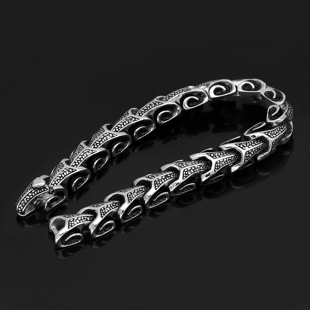 Vikings Dragons & Serpents Stainless Steel Bracelet