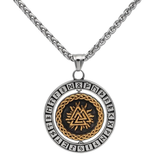 Vikings Valknut Runes Stainless Steel Necklace