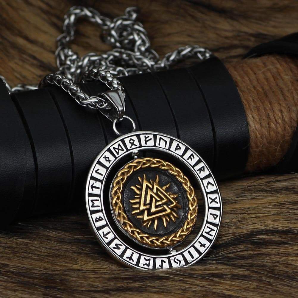 Vikings Valknut Runes Stainless Steel Necklace