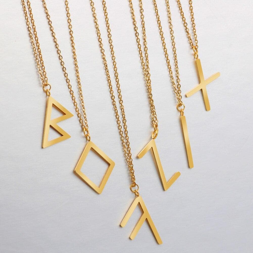Viking Runes Tunic Stainless Steel Gold Necklaces