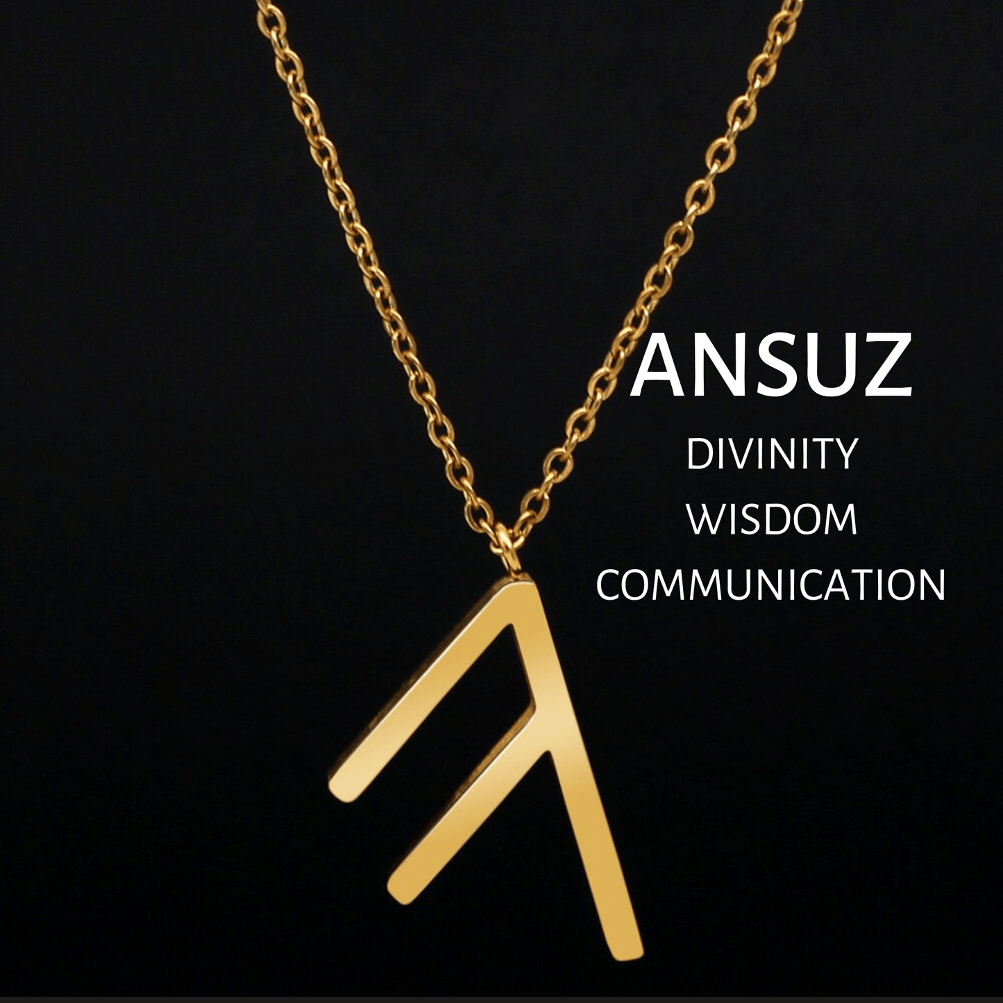 Viking Runes Tunic Stainless Steel Gold Necklaces