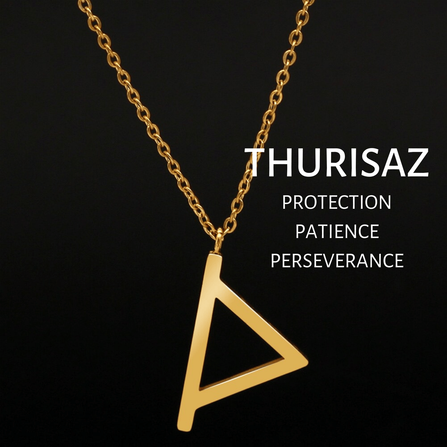 Viking Runes Tunic Stainless Steel Gold Necklaces