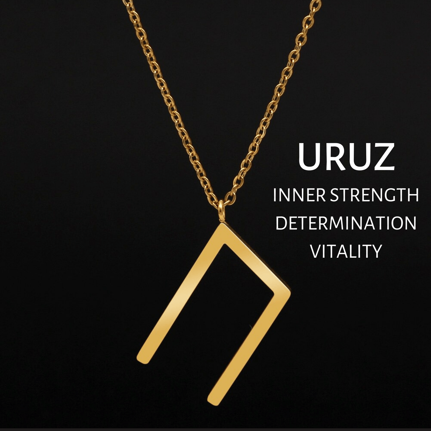 Viking Runes Tunic Stainless Steel Gold Necklaces