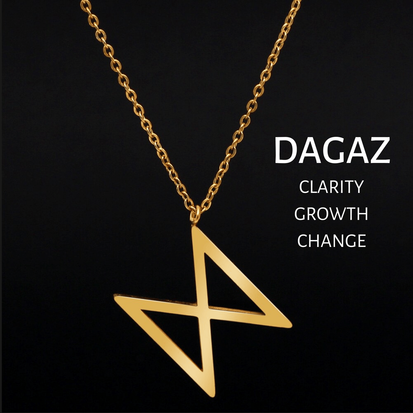 Viking Runes Tunic Stainless Steel Gold Necklaces