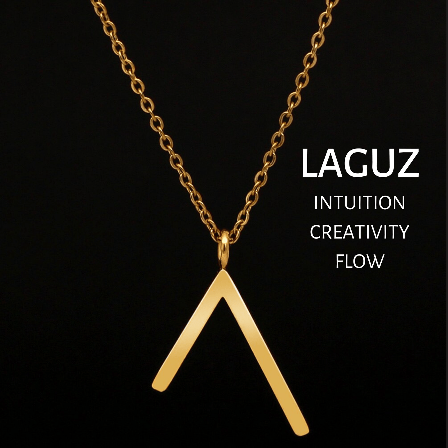 Viking Runes Tunic Stainless Steel Gold Necklaces