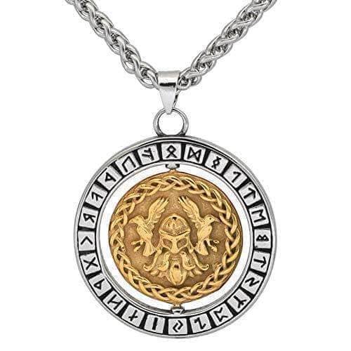 Vikings Odin Runes Stainless Steel 3D Necklace