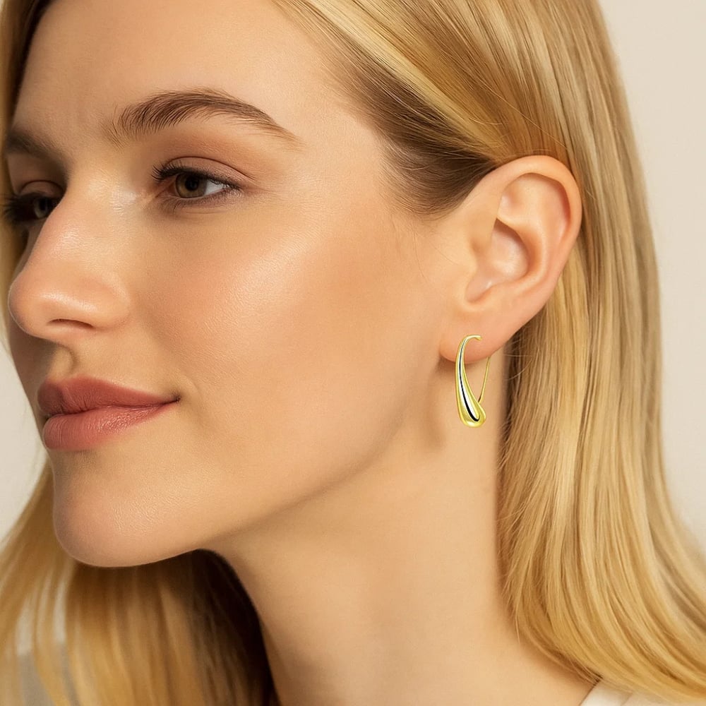 Isabella Eternal Drops Dainty Teardrop Dome Earrings