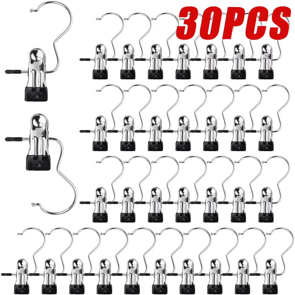 SpaceSaver 360° Rotating Boot Hanger – Portable & Space-Saving Stainless Steel Clip for Closet & Travel