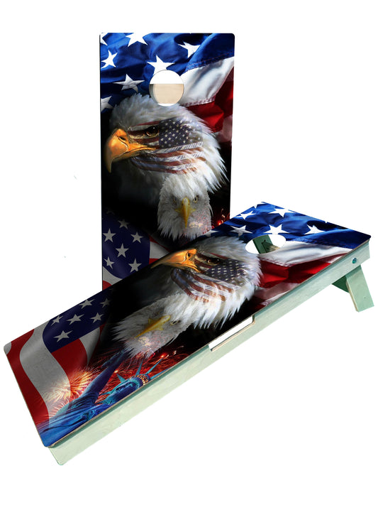 Eagle American Flag Cornhole Boards