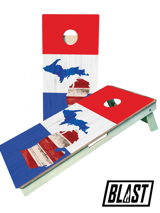 Michigan USA American Flag Cornhole Boards