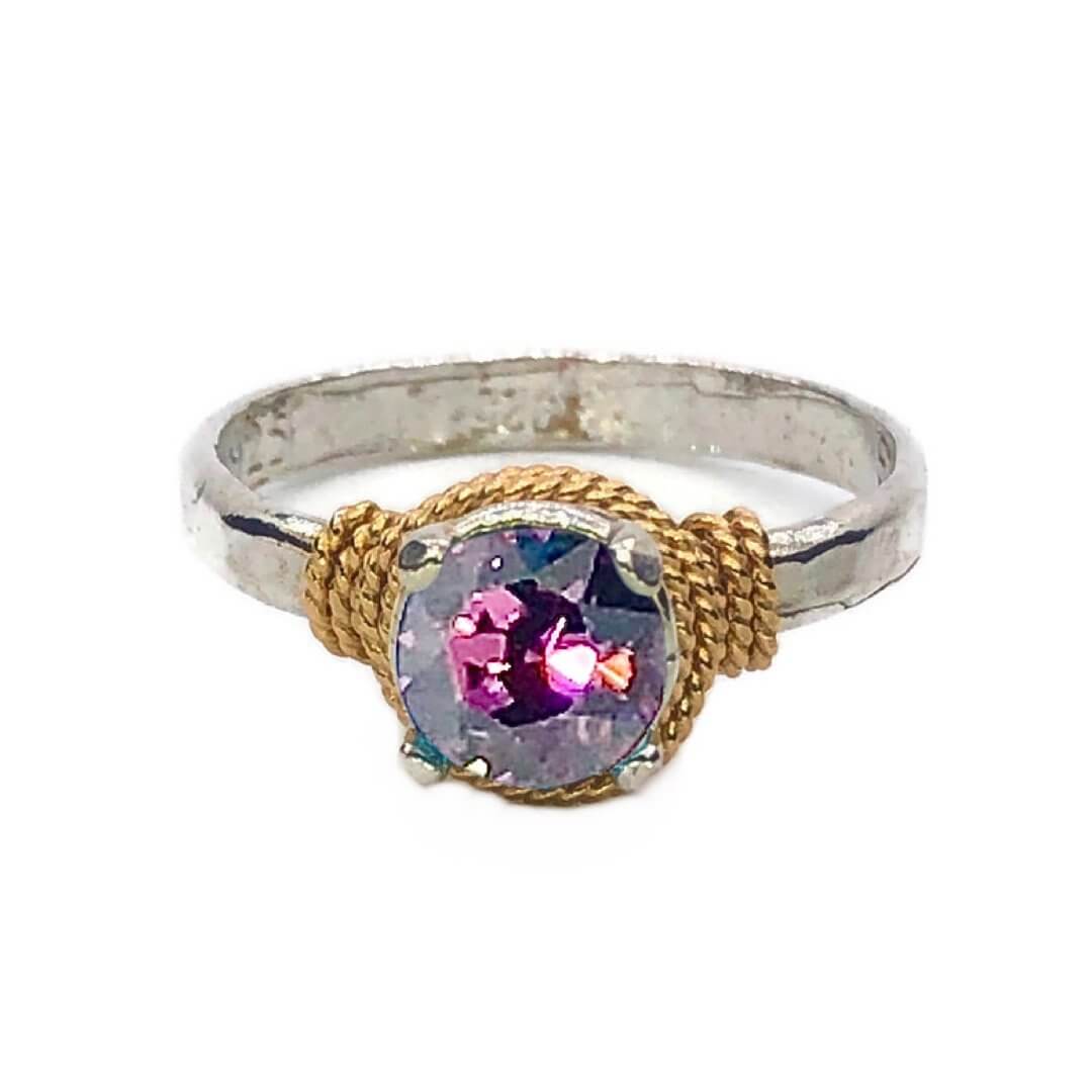 Hand Hammered Birthstone Ring