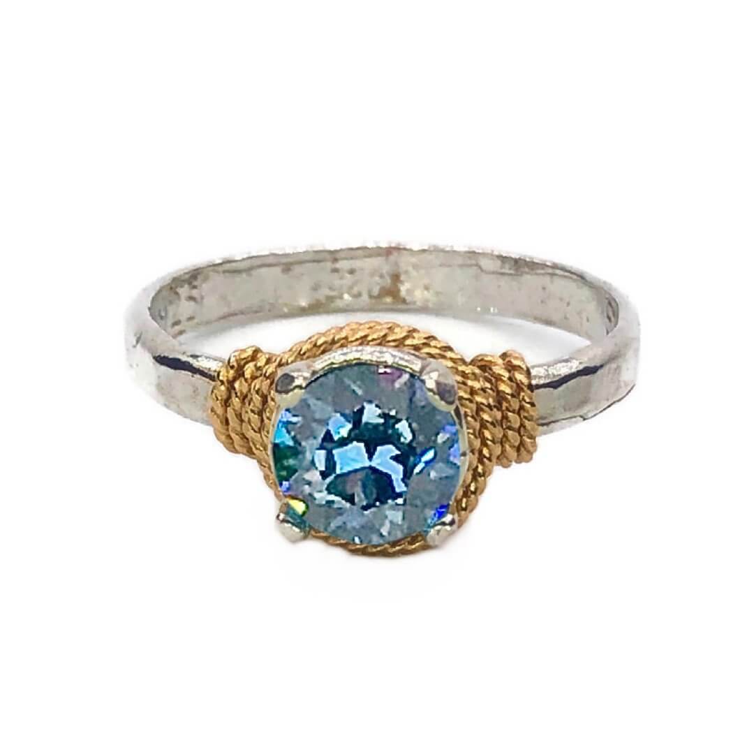 Hand Hammered Birthstone Ring