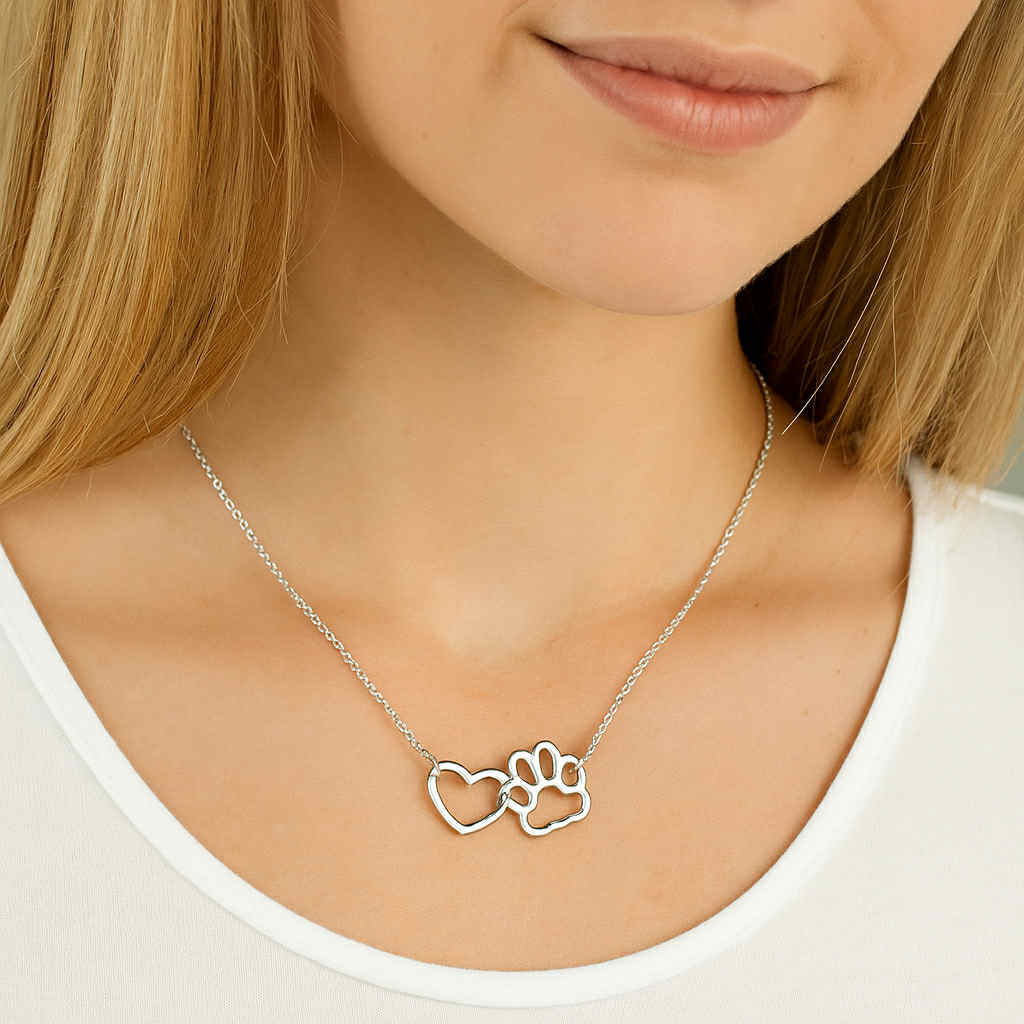 HeartPaws Heart and Paw Necklace
