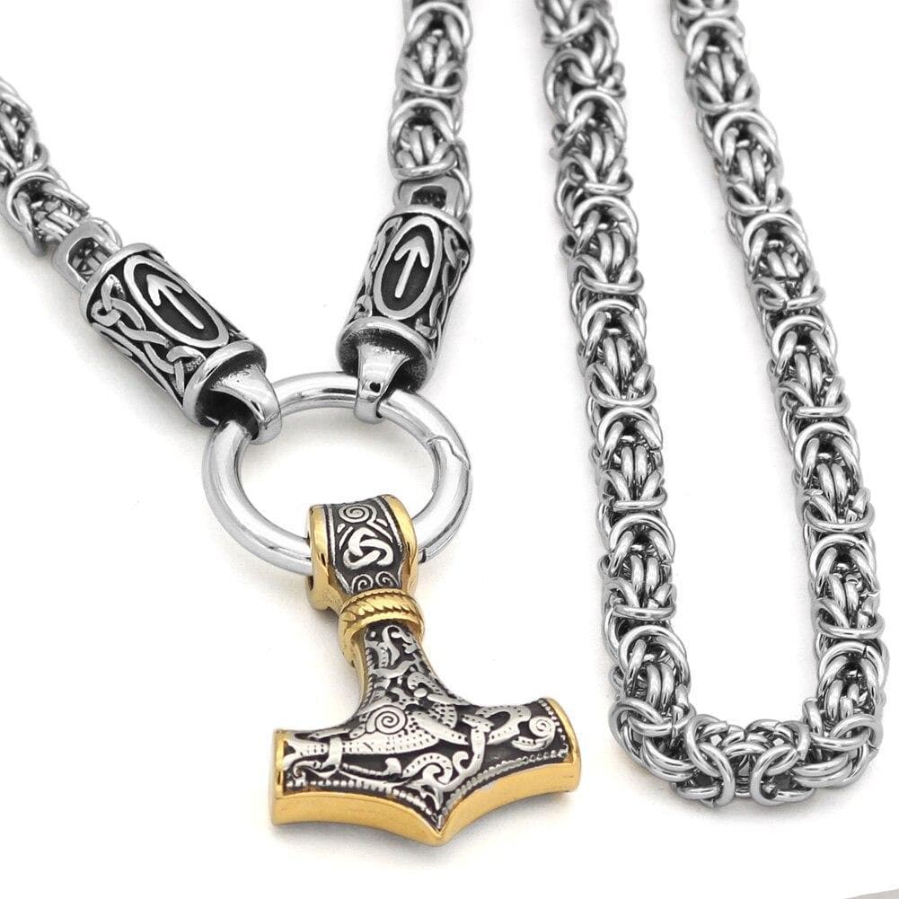 Vikings Mjolnir King Chain Stainless Steel Necklace