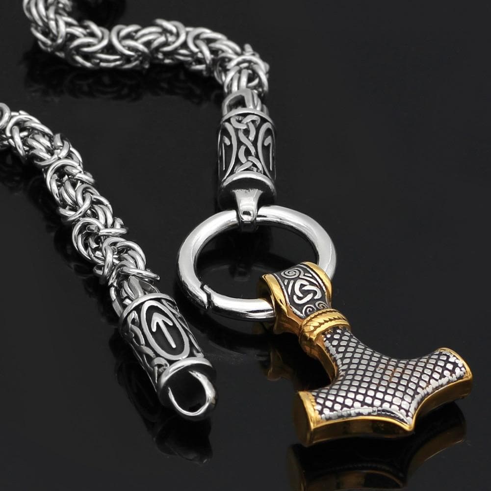 Vikings Mjolnir King Chain Stainless Steel Necklace