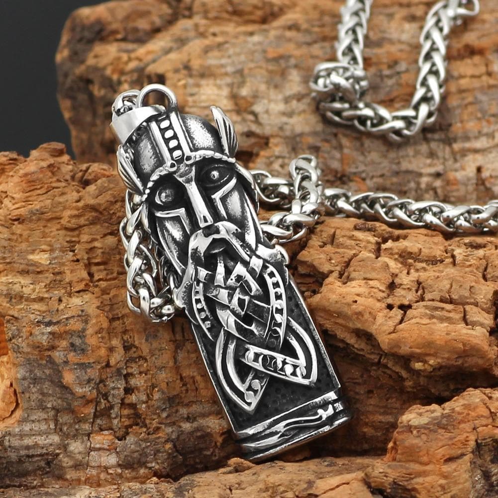 Vikings Odin Face Stainless Steel Necklace