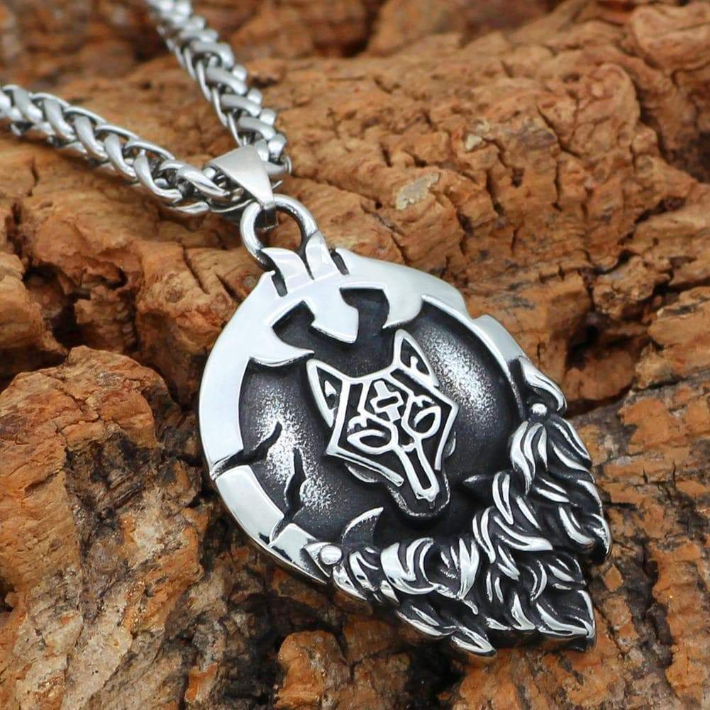 Vikings Nordic Wolf Fenrir Pendant & Necklace