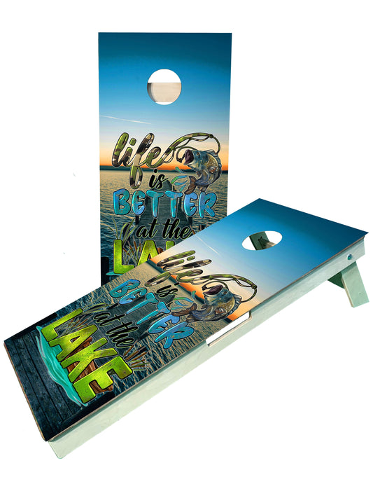 Life is Better At The Lake Fishing Cornhole Boards