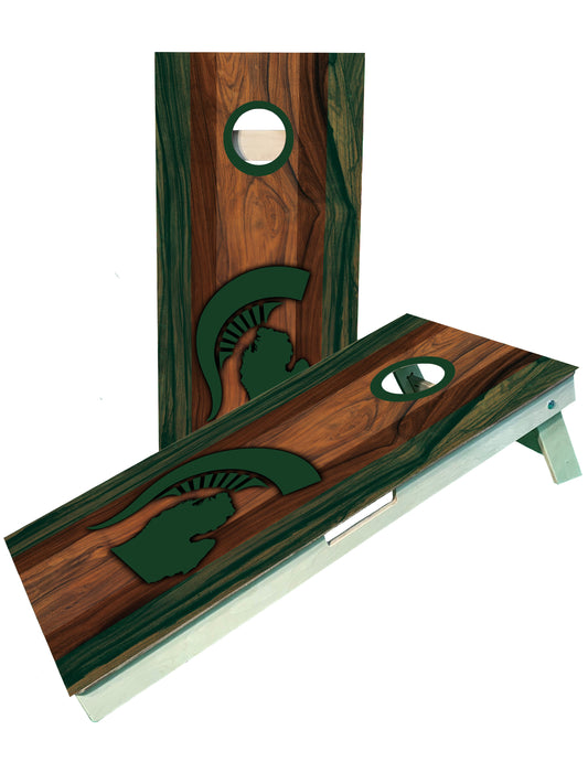State of Michigan Green Pro Style Cornhole Boards