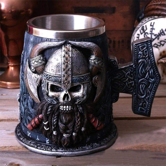 Viking Warrior Mjolnir Tankard - Hand Painted Special Edition