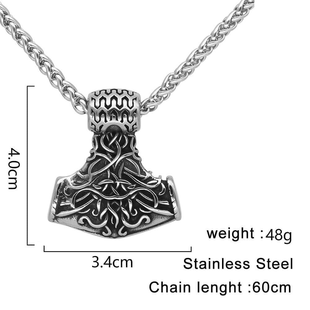 Vikings Mjolnir Stainless Steel Chain Necklace