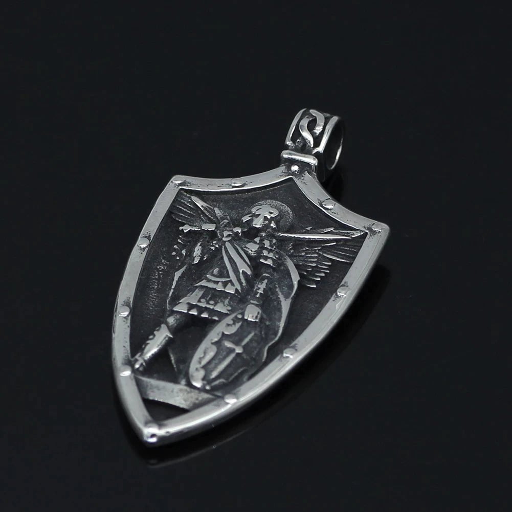 Roman St.Michael Shield Stainless Steel Necklace