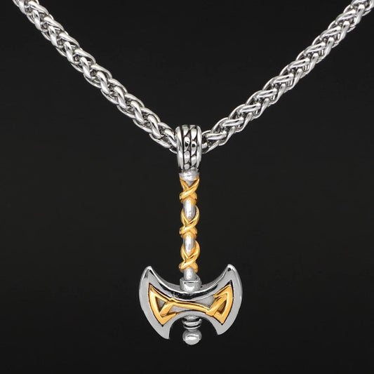 Vikings Axe Celtic Knot Stainless Steel Necklace