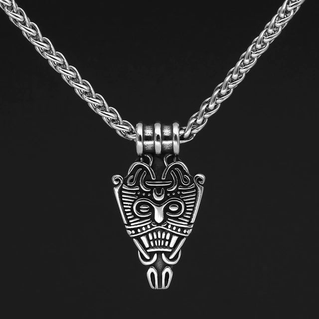 Vikings Odin's Face Stainless Steel Pendant Necklace