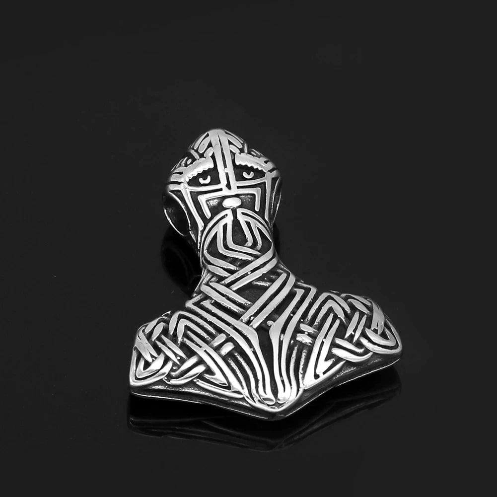 Vikings Thor Hammer Warrior Stainless Steel Necklace