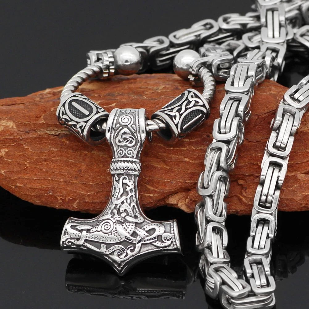 Vikings Hammer of Thor Stainless Steel Necklace