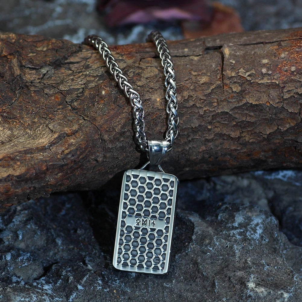 Vikings Odin's Face Stainless Steel Amulet Necklace